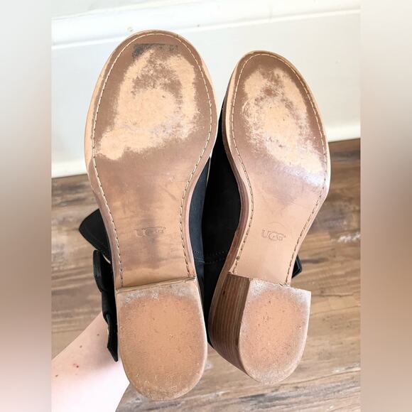 UGG Elora Suede nubuck western Ankle Boot Black Heel Size 8/8.5 - Picture 6 of 6